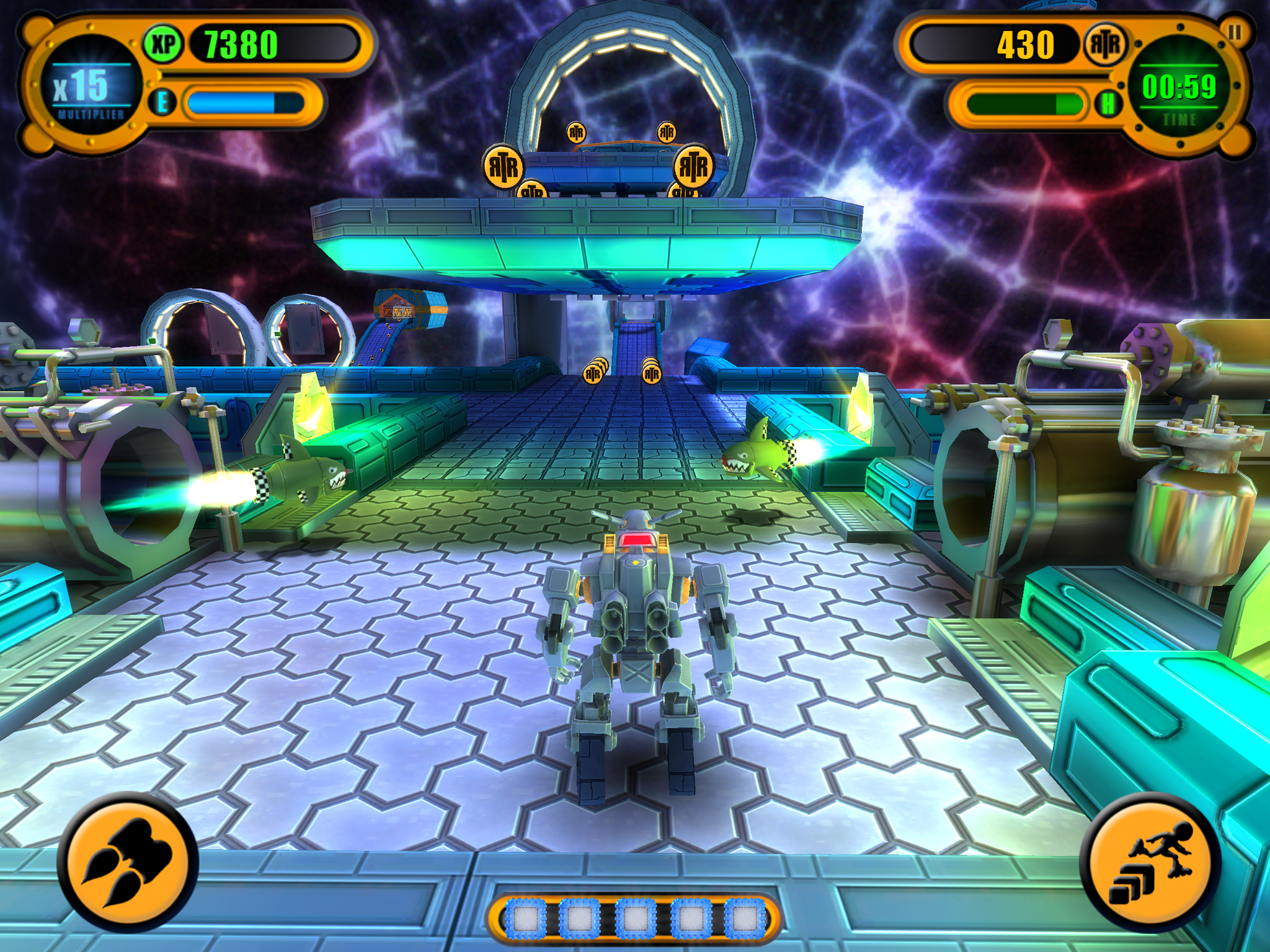 A screenshot of the game taken on iPad 3 using Gunhead Robot