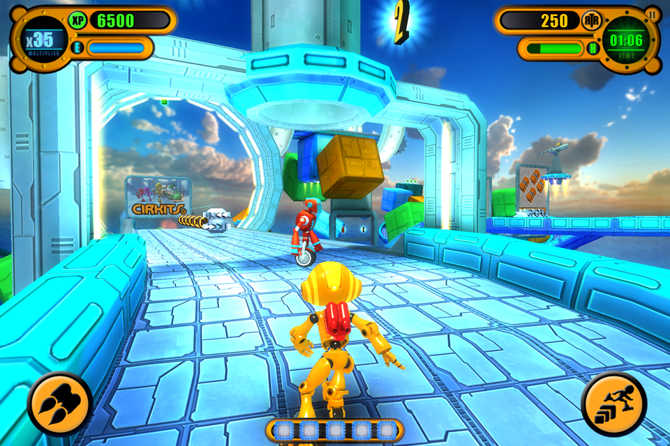 A screenshot of the game taken on iPhone4S using Gizmo Robot